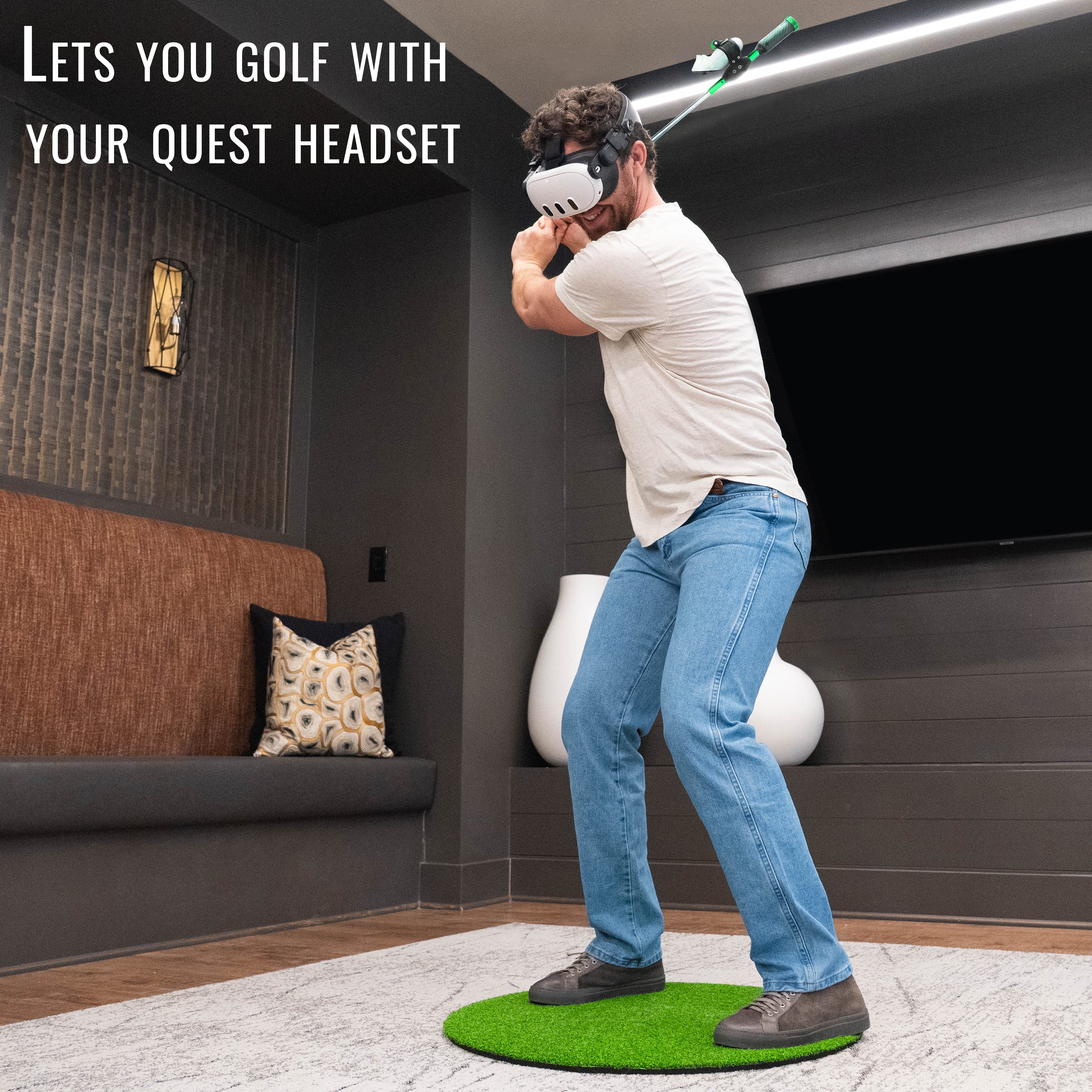 DriVR Elite Chrome - Stepped Steel Weighted Golf Club  - Compatible with Quest 2, 3/3s, and Pro