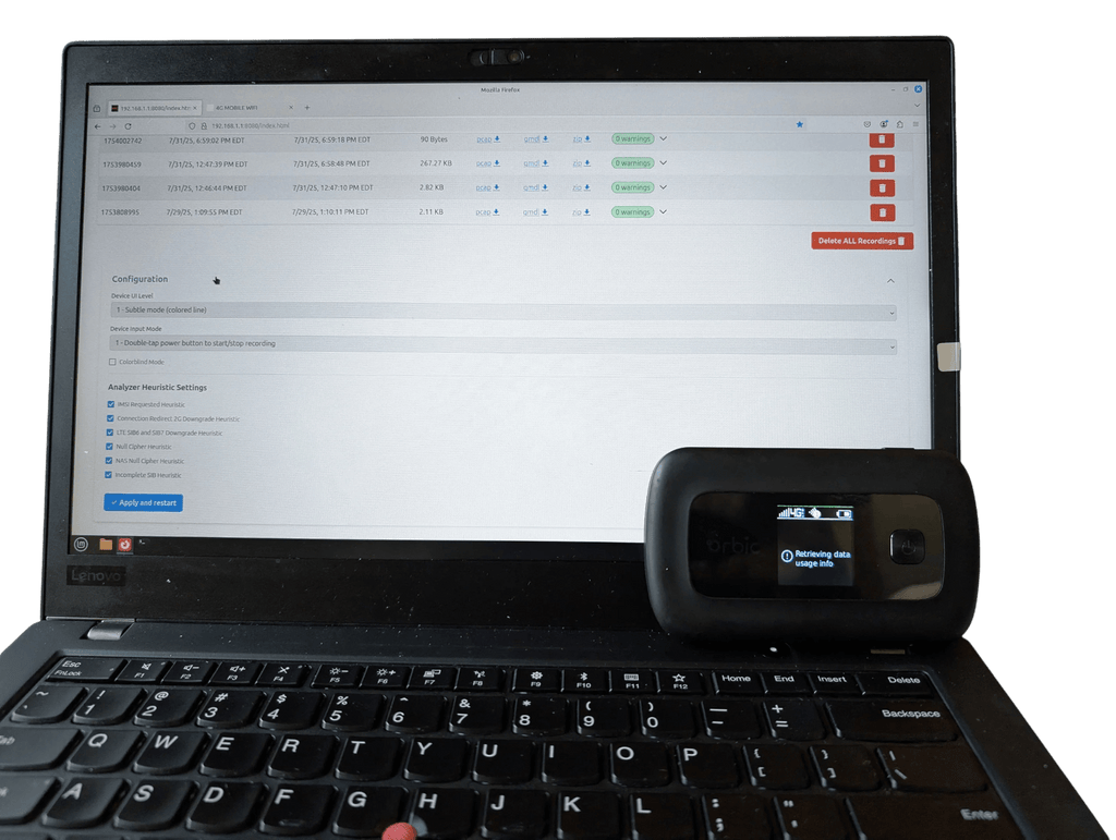 RayHunter IMSI Catcher Detector – Kajeet RC400LX 4G LTE Hotspot – Professionally Refurbished & Pre-Installed
